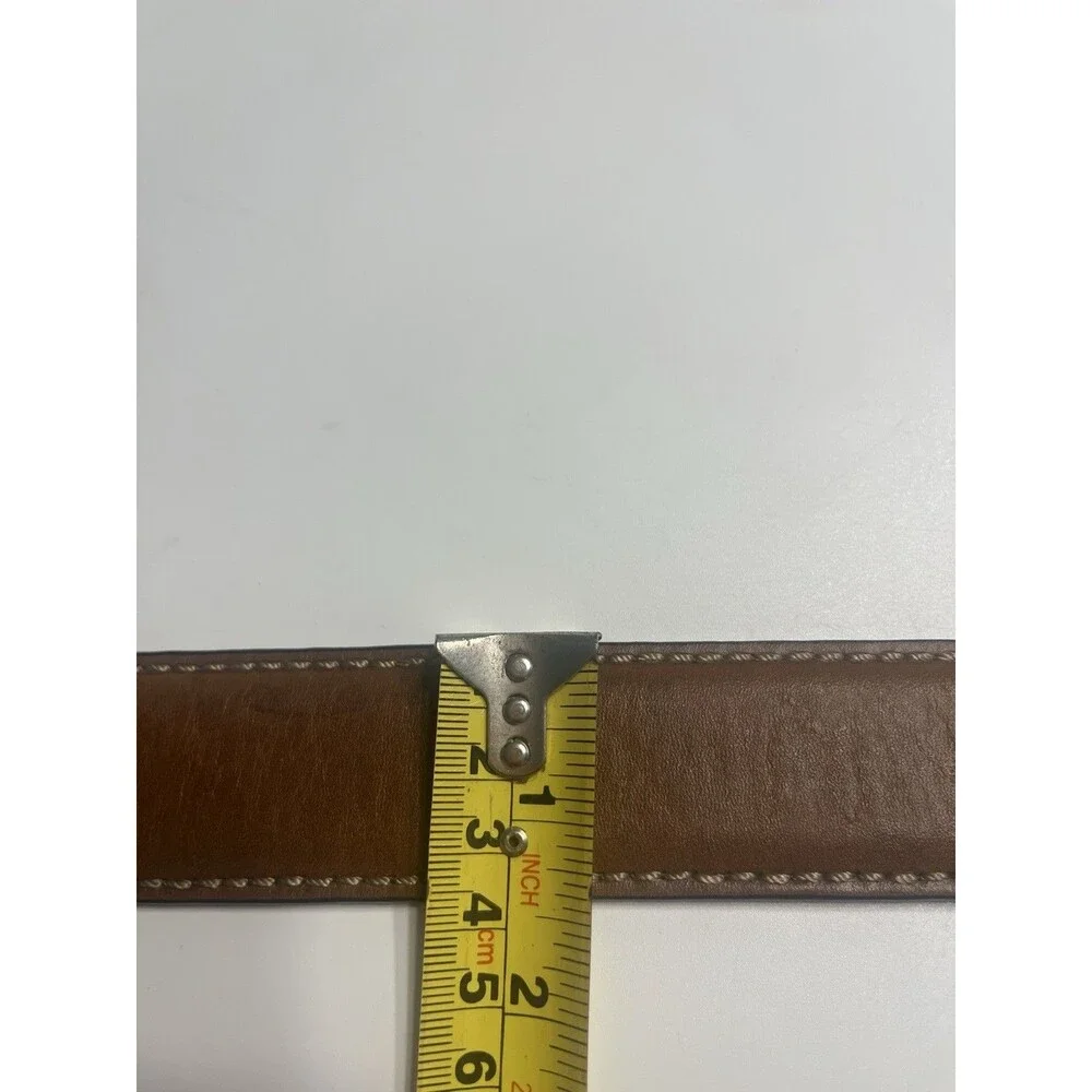 Fossil Dress Belt Brown Sz 34 Genuine Leather Stitching